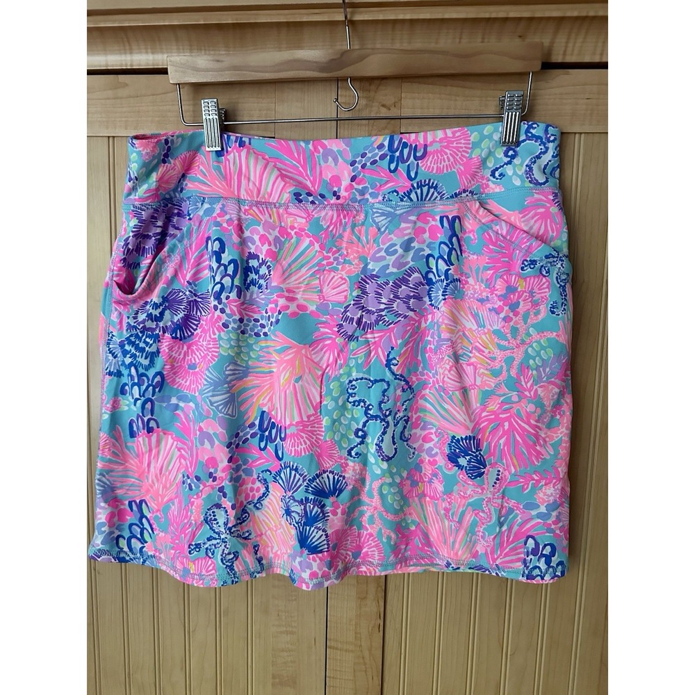 Lilly Pulitzer Luxletic Maryana Skort UPF 50+ Pink Floral 004053 Women's Size XL